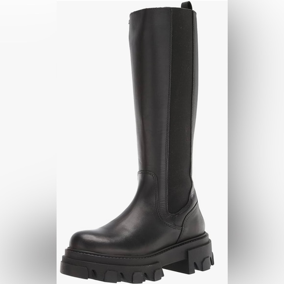 STEVE MADDEN Wayde Black Leather Boot - Picture 2 of 10
